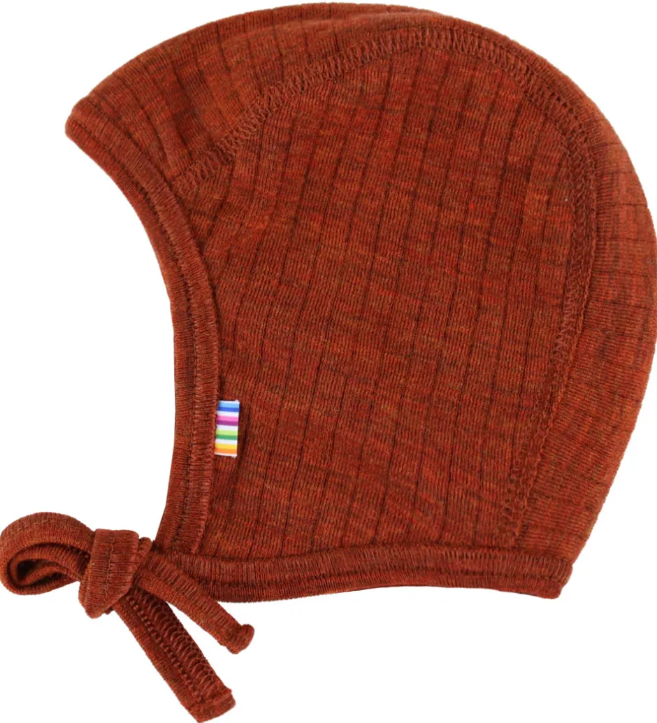 Børn Joha Babyhjelm - Uld - Rib - 2-lags - Rust