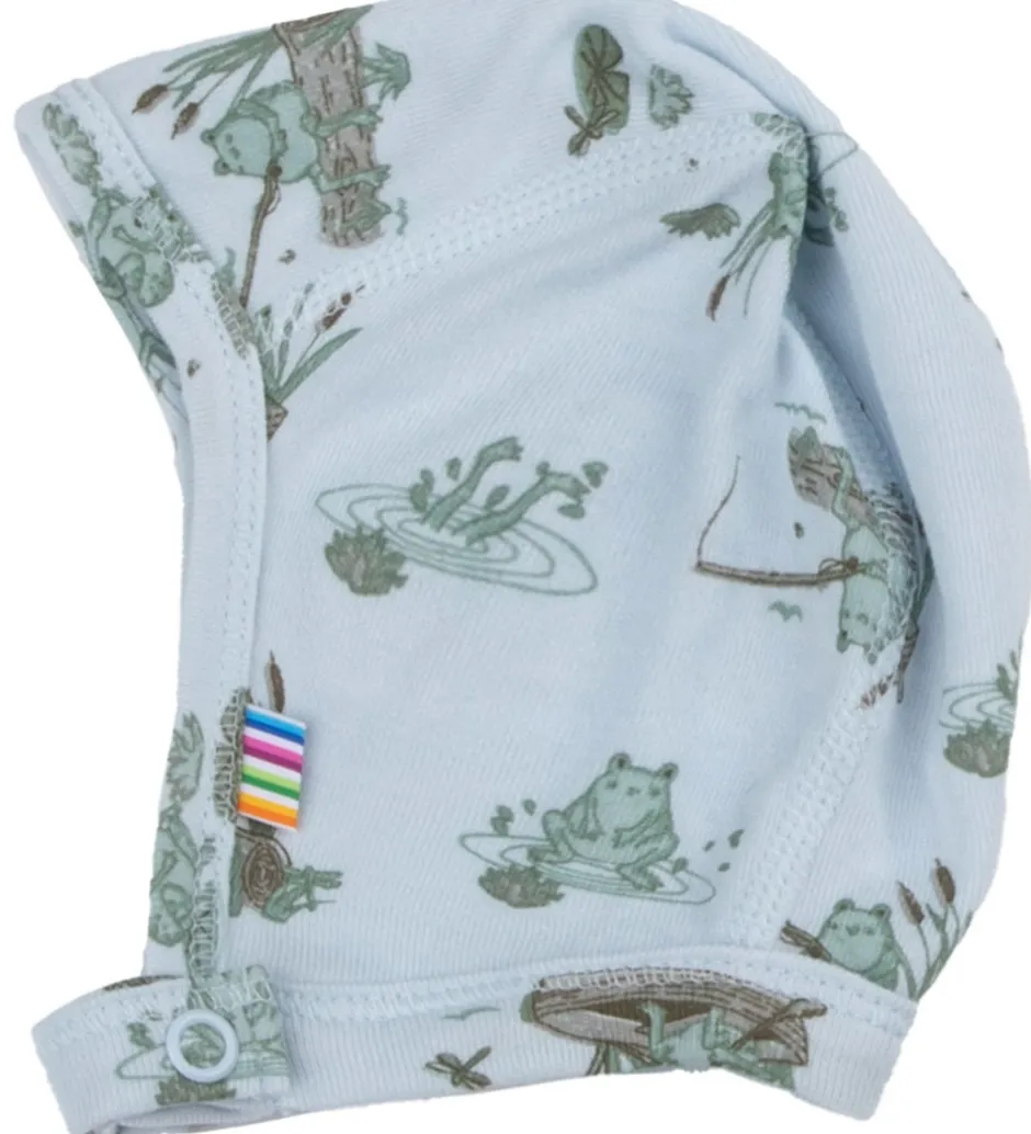 Babyhjelme*Joha Babyhjelm - Viskose/Bambus - Lyseblå m. Frøer