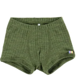 Børn Joha Boxershorts - Uld - Rib - Mørk Oliven