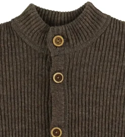 Cardigans|Unisex-Tøj*Joha Cardigan - Strik - Uld - Brun Meleret