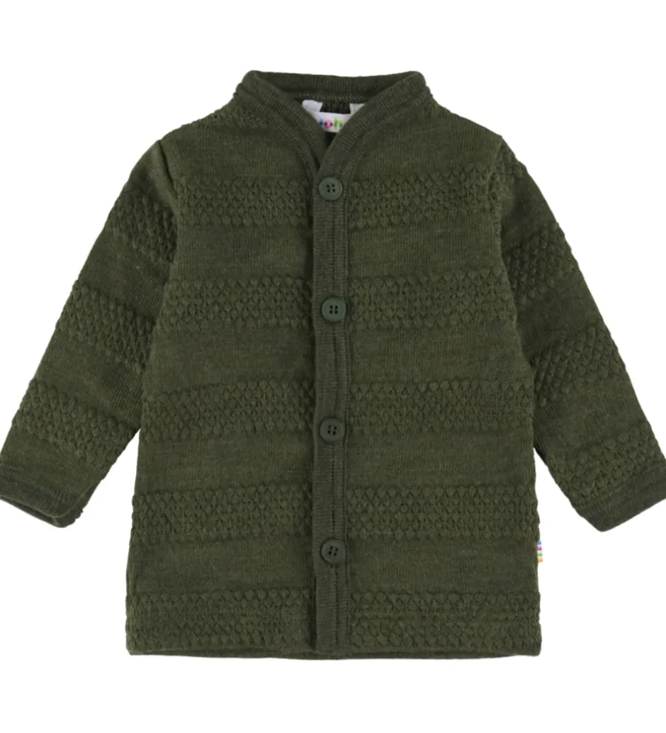Cardigans|Unisex-Tøj*Joha Cardigan - Strik - Uld - Mos Grøn