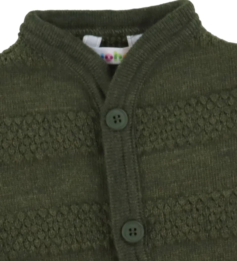 Cardigans|Unisex-Tøj*Joha Cardigan - Strik - Uld - Mos Grøn