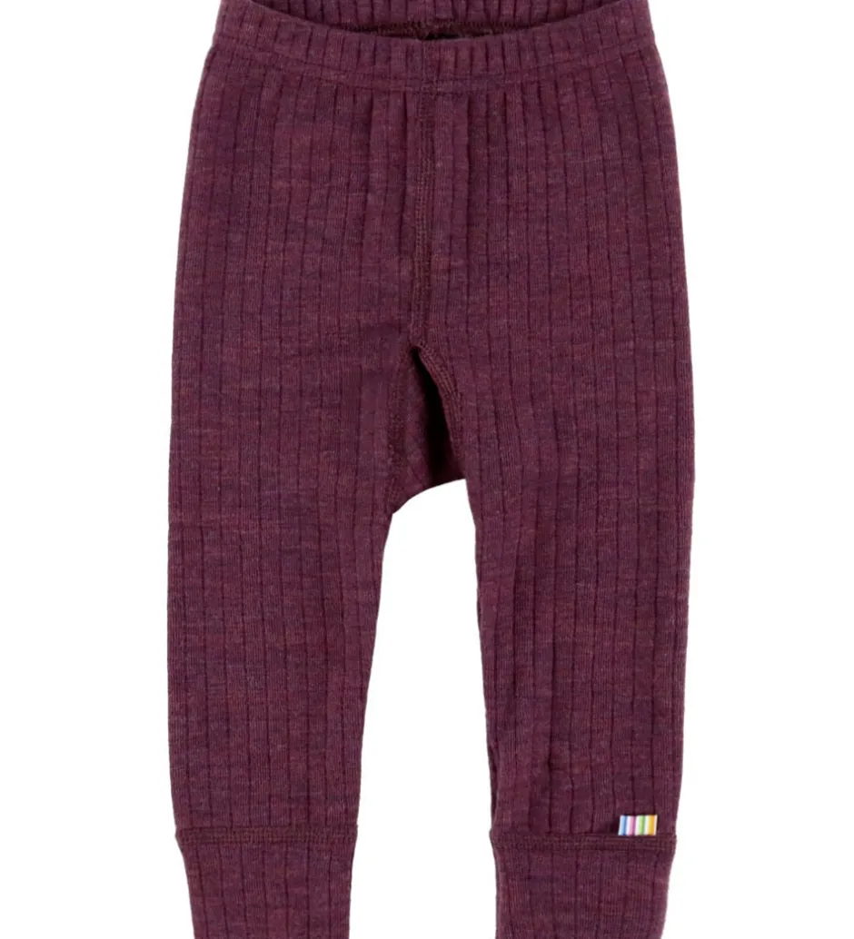 Børn Joha Leggings - Uld - Rib - Blomme