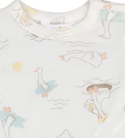 Sommerdragter*Joha Sommerdragt - Uld/Silke - Off White m. Print