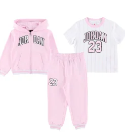 Hættetrøjer*Jordan Sweatsæt - Pink Foam/Hvid