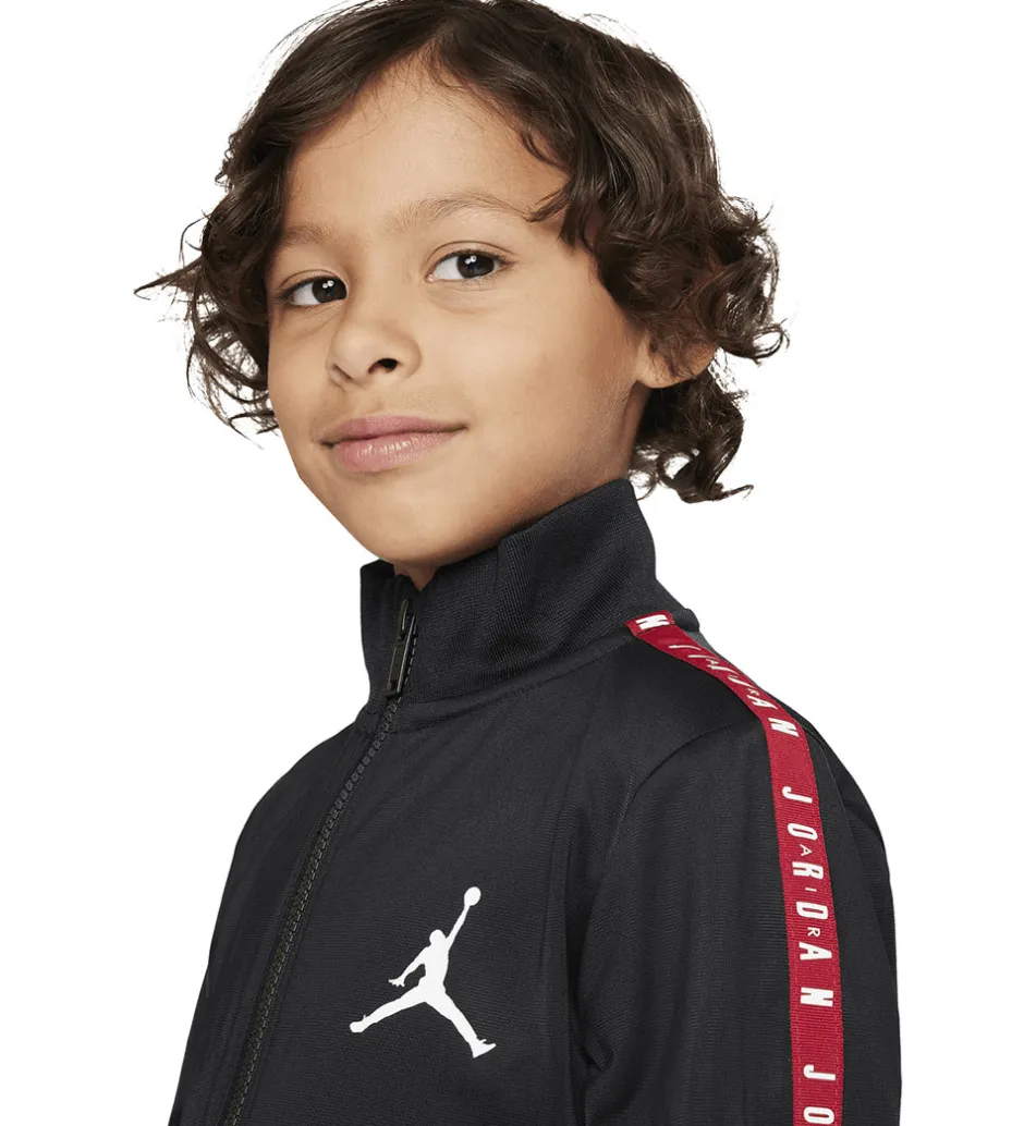 Jordan Træningssæt - Cardigan/Sweatpants - Sort m. Rød