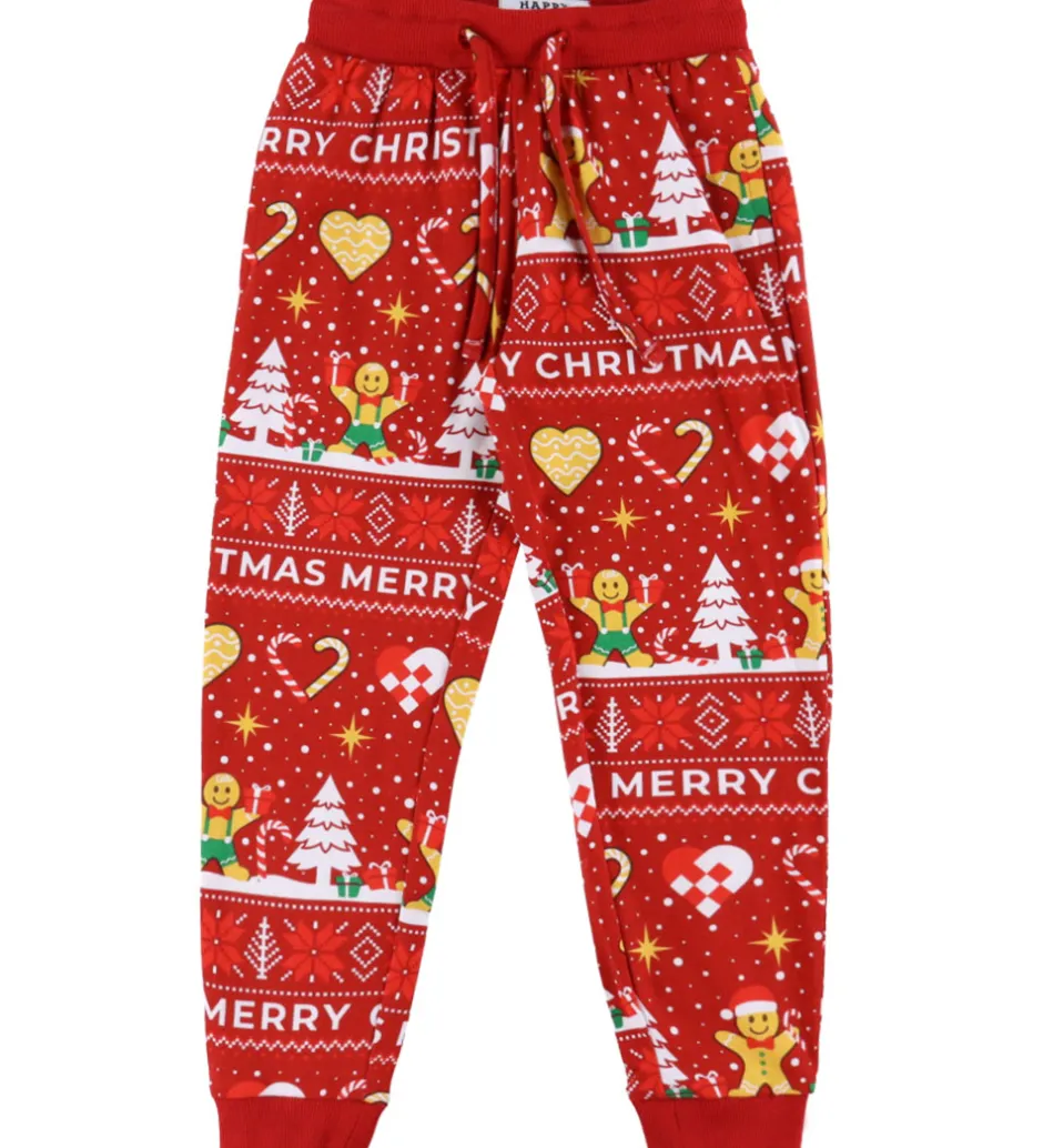 Børn Jule-Sweater s Nattøj - 2-Delt - Christmas Cookie - Rød
