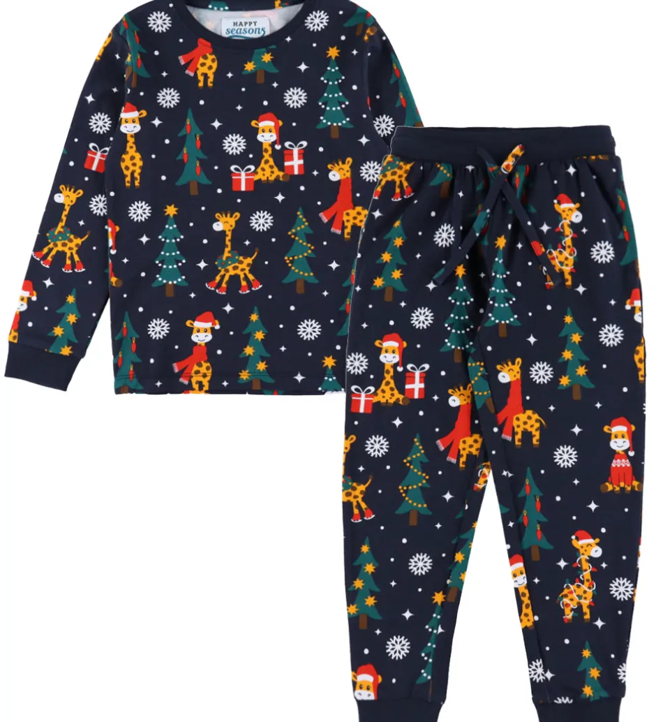 Børn Jule-Sweater s Nattøj - 2-Delt - Christmas Giraffes