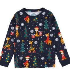 Børn Jule-Sweater s Nattøj - 2-Delt - Christmas Giraffes