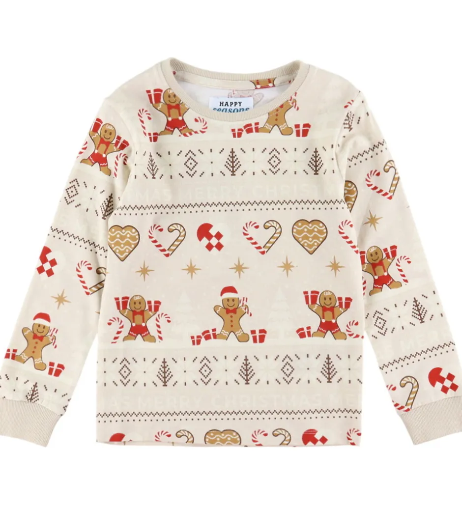 Nattøj*Jule-Sweater s Nattøj - 2-Delt - Christmas Cookie - Beige