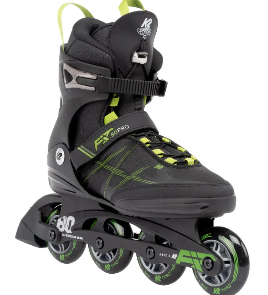 Rulleskøjter|Rulleskøjter*K2 Rulleskøjter - F.I.T. 80 Pro - Sort/Grøn - Inliner