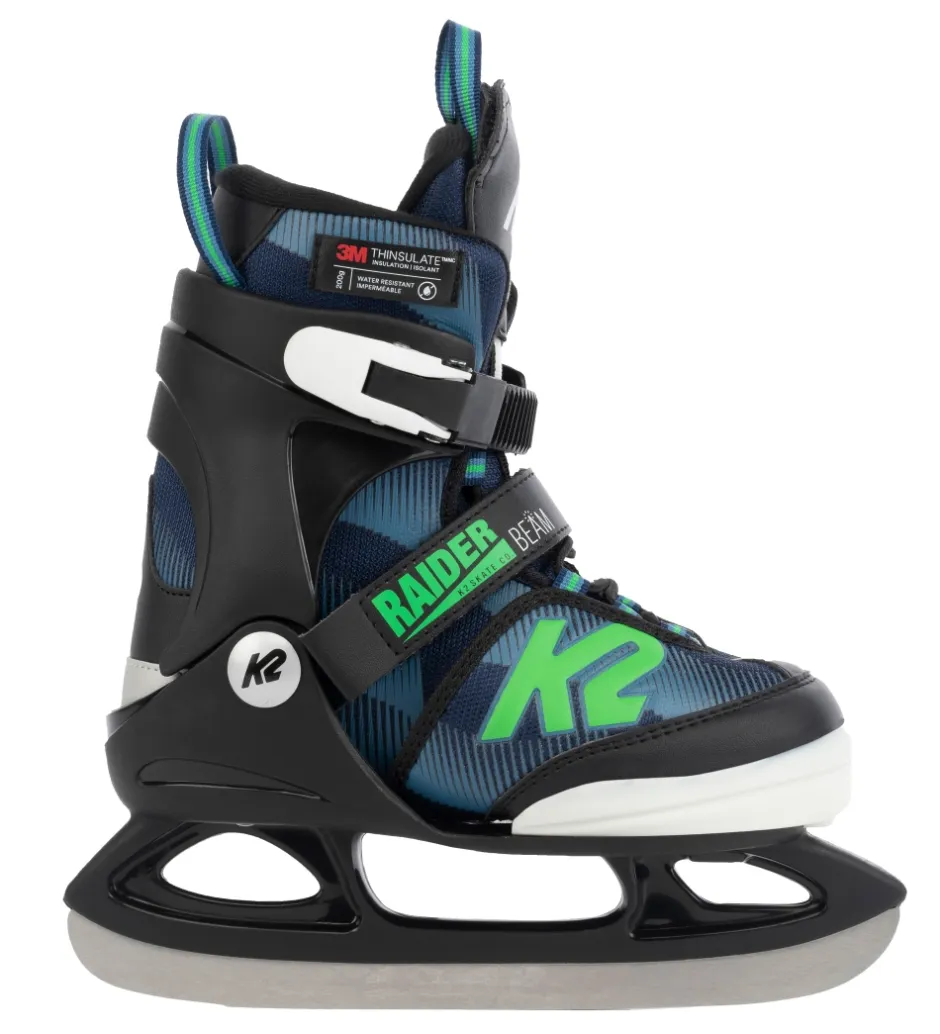 Skøjter*K2 Skøjter m. Lys - Raider Beam Ice - Blå