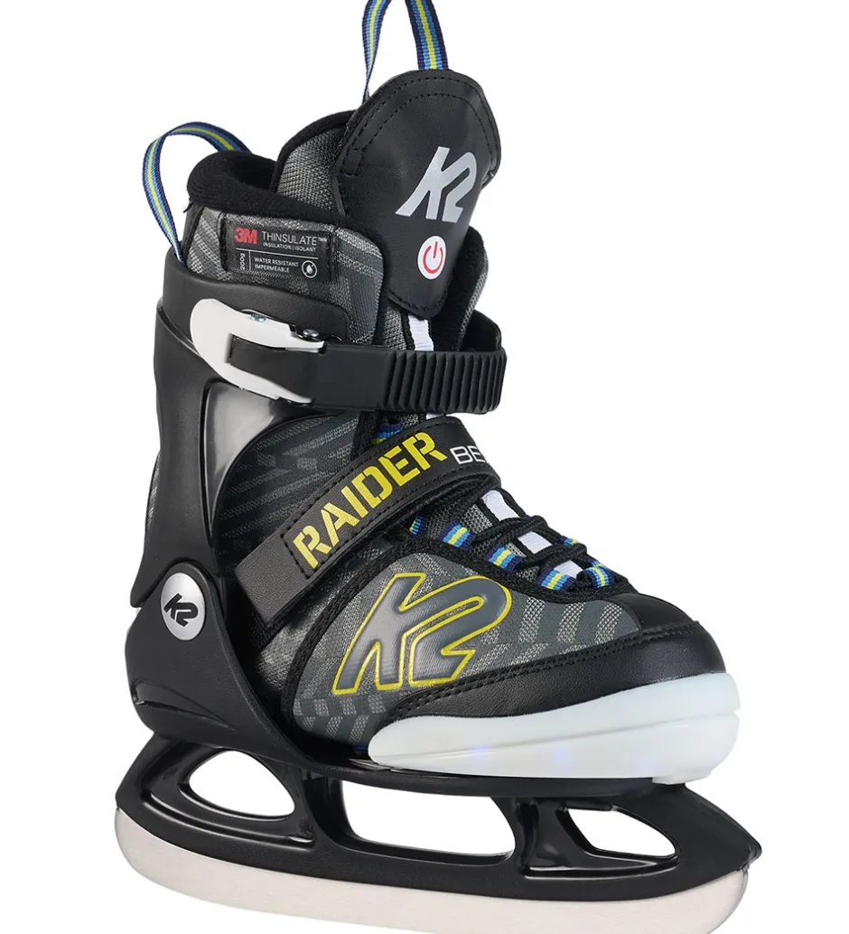 Skøjter*K2 Skøjter m. Lys - Raider Beam Ice - Grå/Sort
