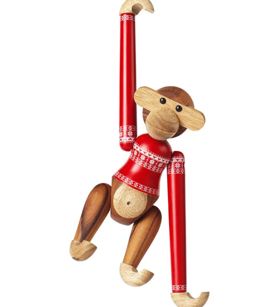 Pyntefigurer|Julepynt*Kay Bojesen Træfigur - Abe - Julesweater 2024 - Lille - Teak/Lim