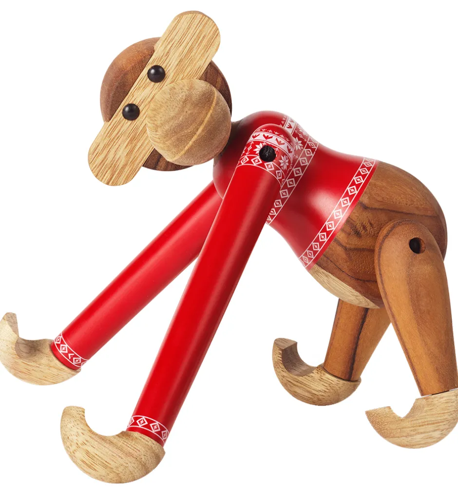 Pyntefigurer|Julepynt*Kay Bojesen Træfigur - Abe - Julesweater 2024 - Lille - Teak/Lim
