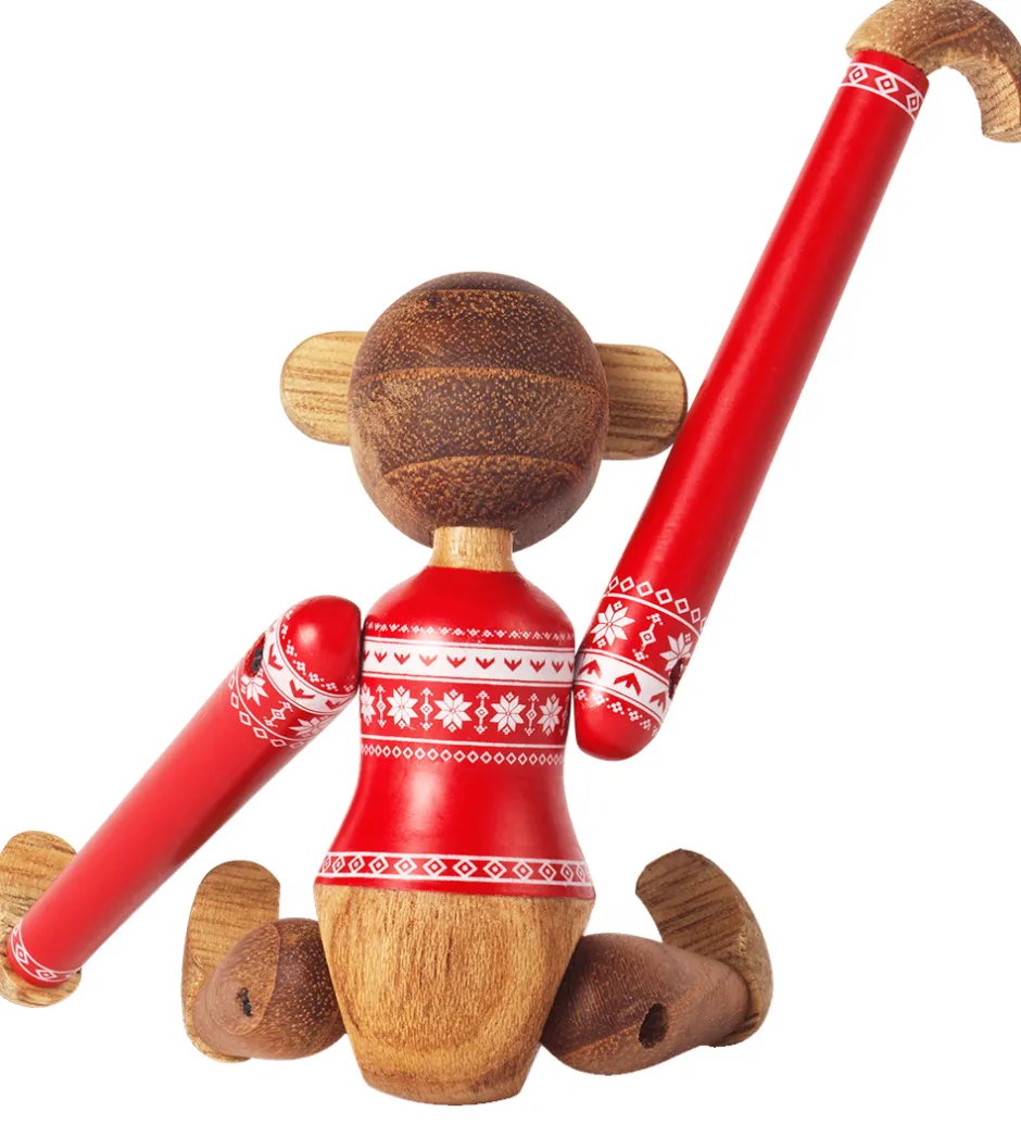 Pyntefigurer|Julepynt*Kay Bojesen Træfigur - Abe - Julesweater 2024 - Mini -Teak/Limba