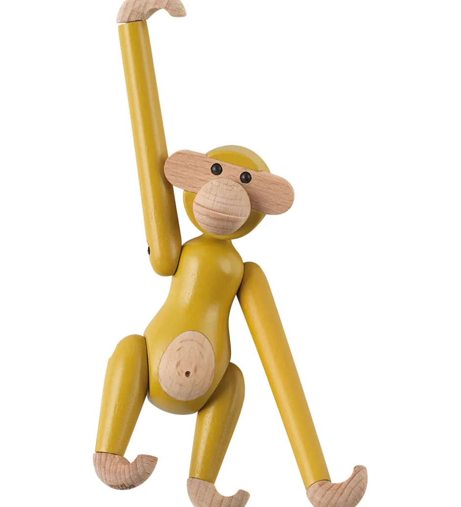 Pyntefigurer*Kay Bojesen Træfigur - Abe - Vintage - Mini - Gul