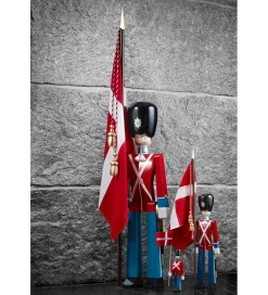 Pyntefigurer*Kay Bojesen Træfigur - Fanebærer - Mellem - Rød/Blå/Hvid