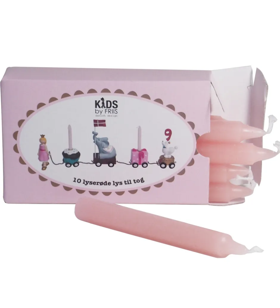 Fødselsdagstoge*Kids by Friis Lys til Fødselsdagstog - 10 stk - Lyserød