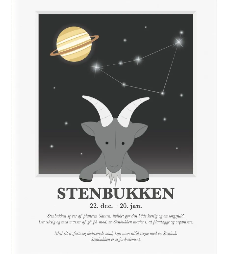 Plakater Og Billeder*Kids by Friis Plakat - Stjernetegn - Stenbukken