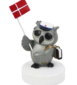 Pyntefigurer*Kids by Friis Ugle m. Bog Og Flag - Blå