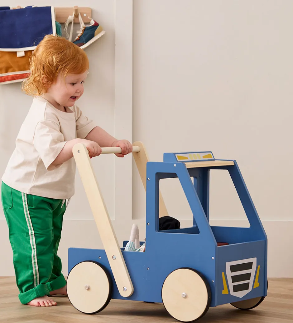 Gåvogne*Kids Concept Gåvogn - Træ - Lastbil - Aiden - Blå