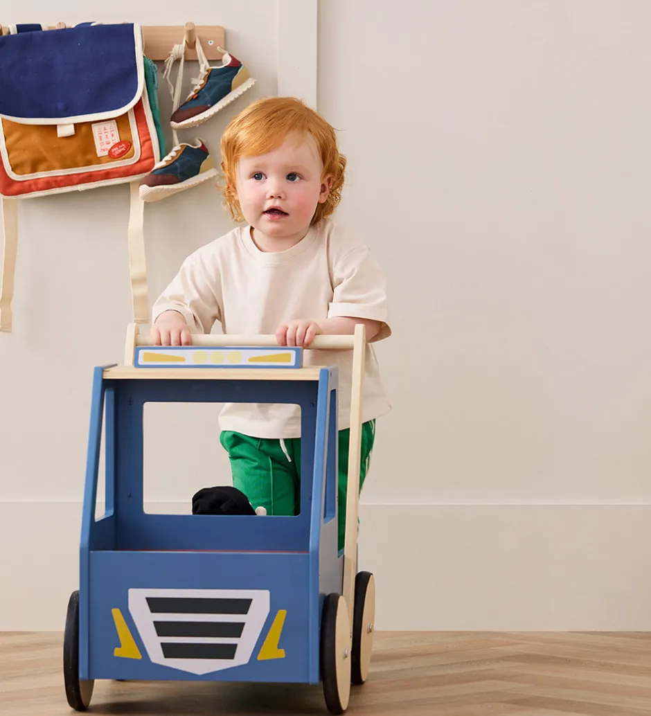 Gåvogne*Kids Concept Gåvogn - Træ - Lastbil - Aiden - Blå