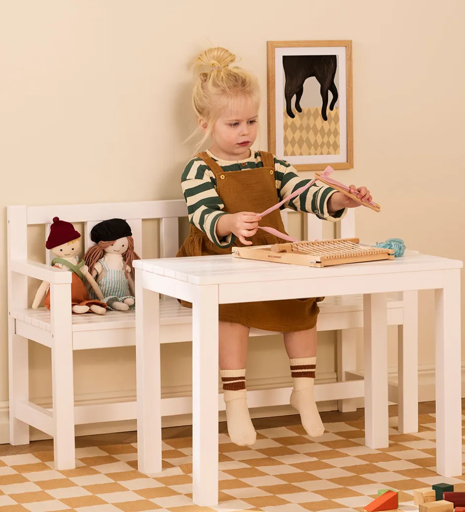 Bænke|Borde*Kids Concept Havesæt - Træ - 90x33x55/60x35x45 cm - Hvid
