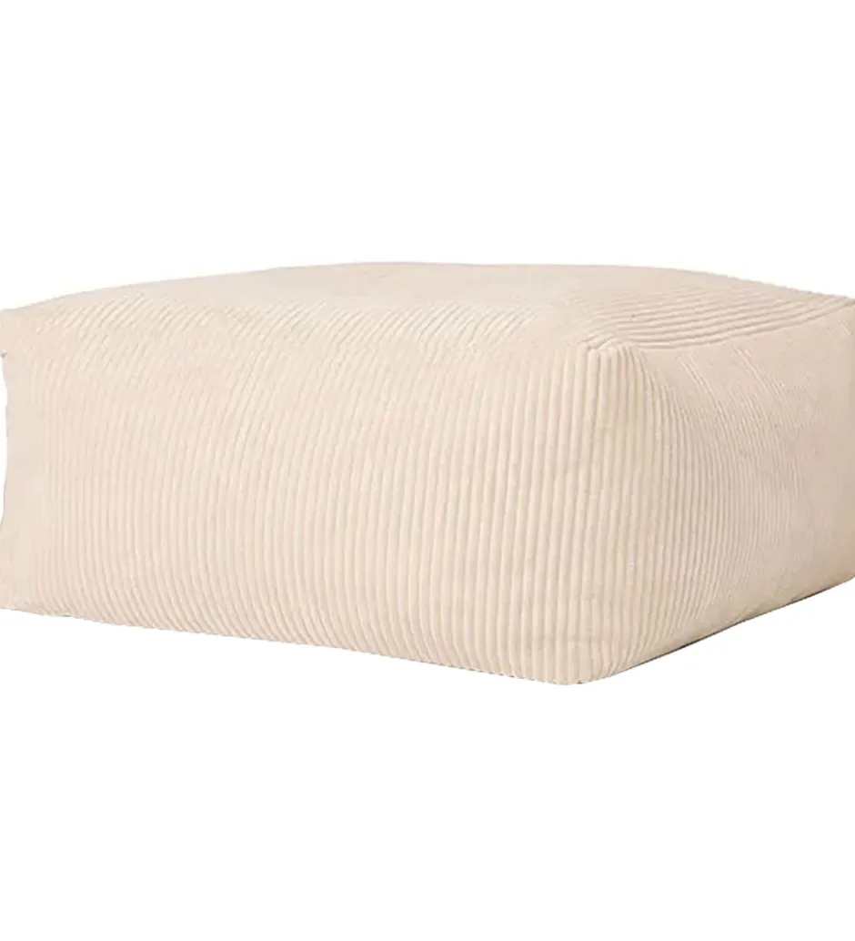 Kids Concept Puf - 85x85x34 cm - Fløjl - Off-White