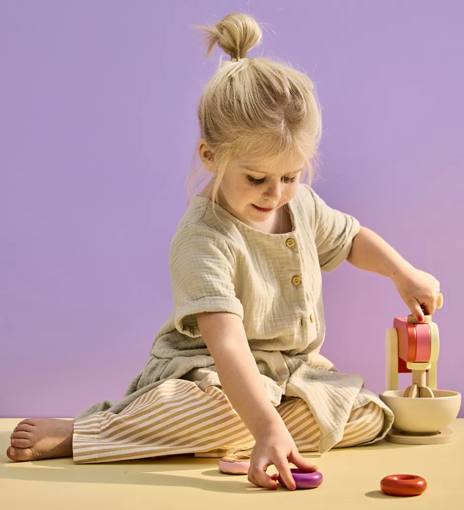 Kids Concept Røremaskine - Træ - 17 cm - Lysegul/Rosa