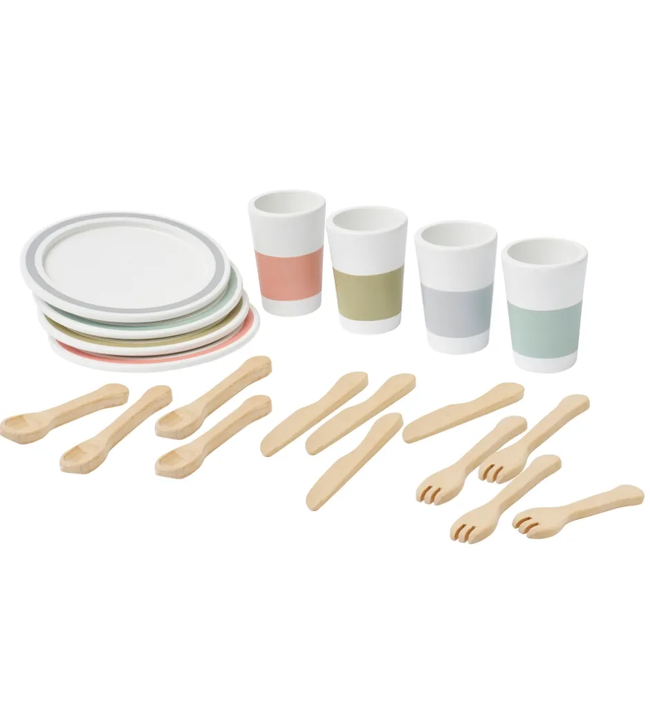Legekøkken Og Legemøbel*Kids Concept Spisestel - Bistro - Træ/Hvid