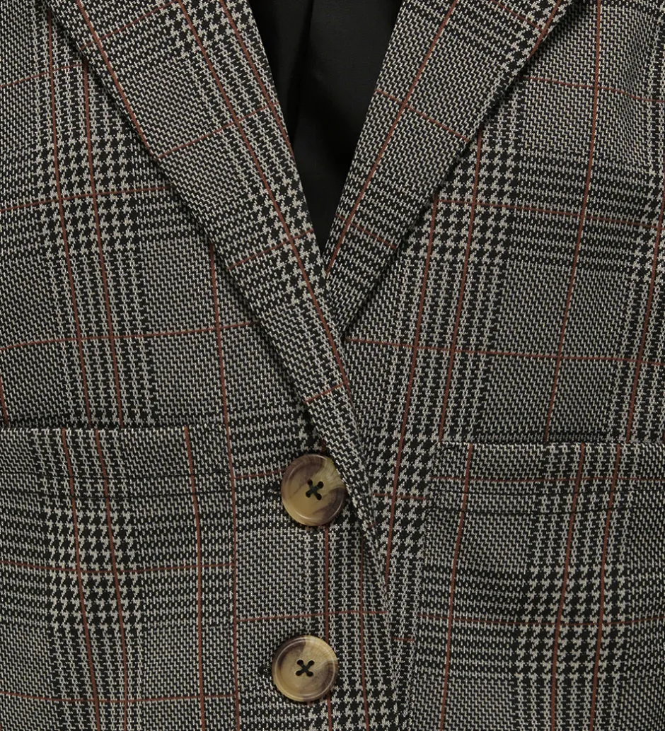 Konfirmationstøj|Jakkesæt Og Blazers*Kids Only Blazer - KogFine - Seal Brown/Libra Checks