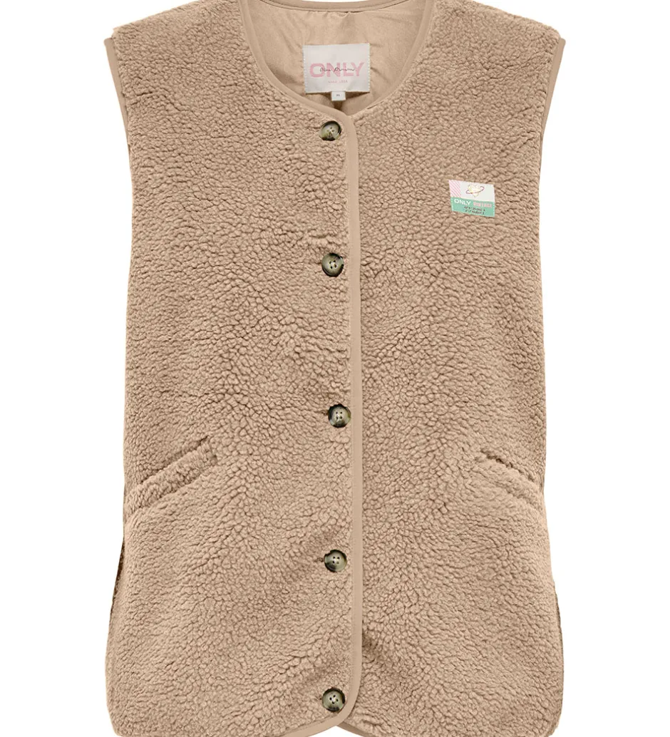 Veste*Kids Only Fleecevest - Teddy - KogBaby - Cuban Sand/Vintage Badg