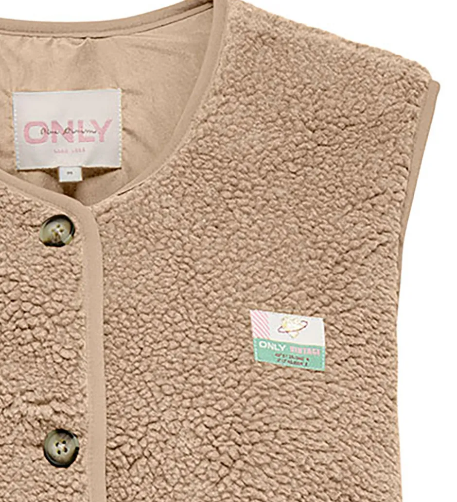 Veste*Kids Only Fleecevest - Teddy - KogBaby - Cuban Sand/Vintage Badg