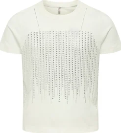Børn Kids Only T-shirt - KogBillie - Stone Top - Cloud Dancer/ Rhines