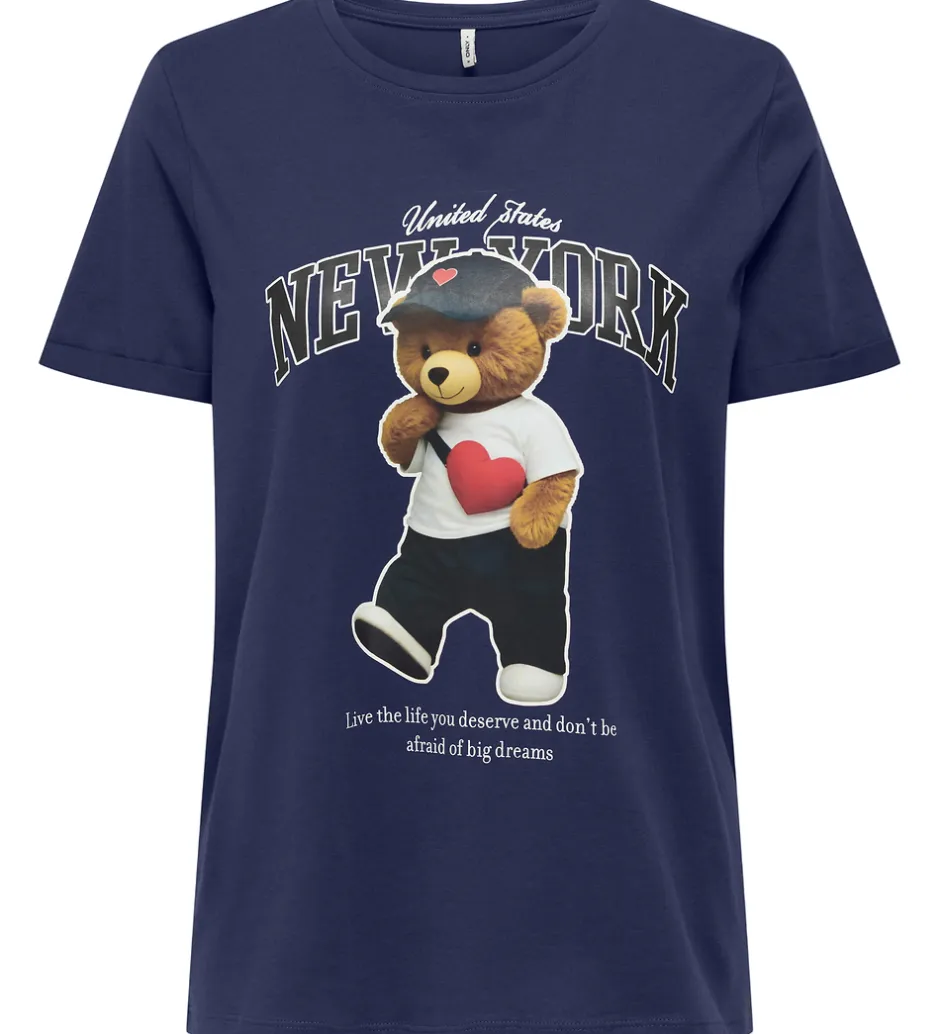 T-Shirts*Kids Only T-shirt - KogLina - Bear O-Neck Top - Midnight Sail/Ne