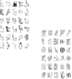 Kreasæt*Kidywolf Refill Tegnemotiver - 60 motiver - Animals of The World