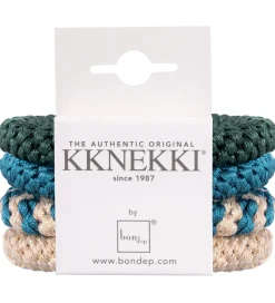 Hårelastikker*Kknekki Hårelastikker - 4-pak - Beige/Blå/Grøn/Glimmer