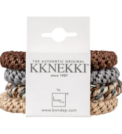 Hårelastikker*Kknekki Hårelastikker - 4-pak - Beige/Brun/Grå