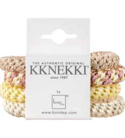 Hårelastikker*Kknekki Hårelastikker - 4-pak - Hvid/Beige/Gul