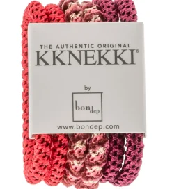 Hårelastikker*Kknekki Hårelastikker - Slim - 6-pak - Bordeaux/Rosa/Fuchsia