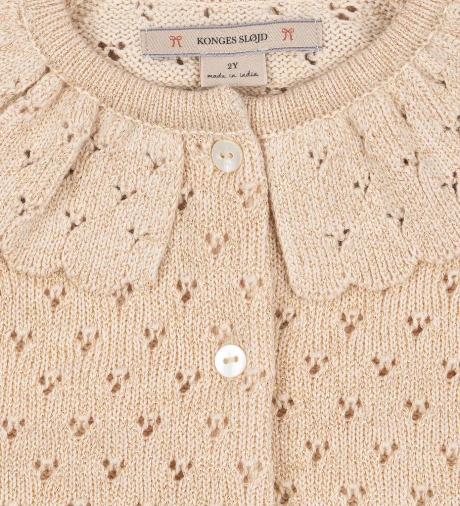 Cardigans*Konges Sløjd Cardigan - Strik - Buttercream m. Hulmønster