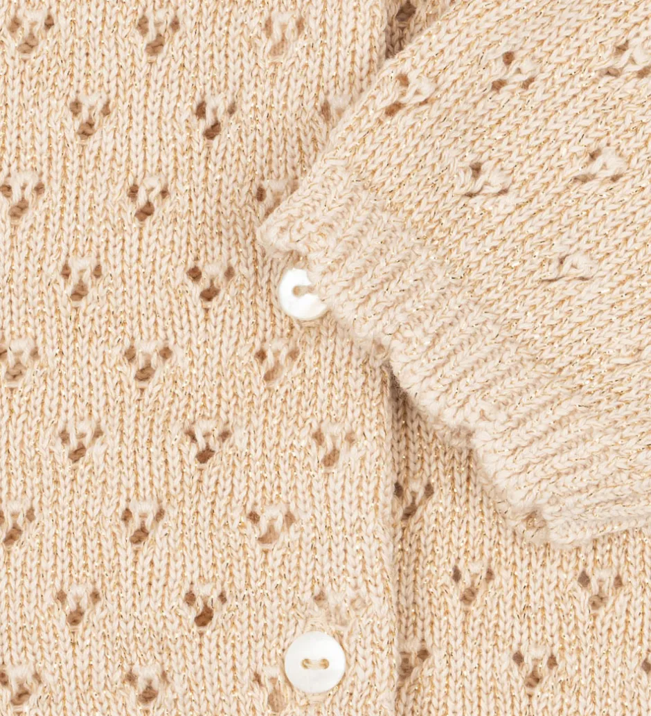 Cardigans*Konges Sløjd Cardigan - Strik - Buttercream m. Hulmønster
