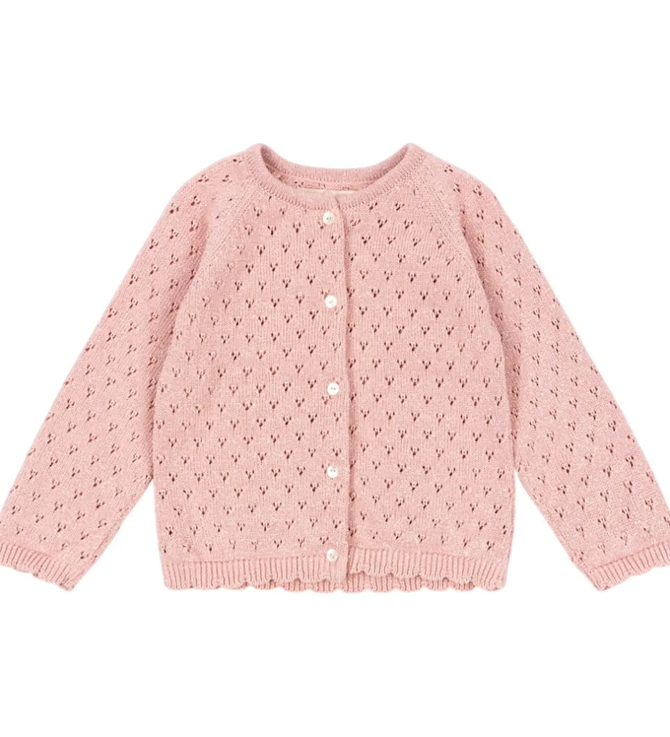 Børn Konges Sløjd Cardigan - Strik - Mellow Rose m. Hulmønster
