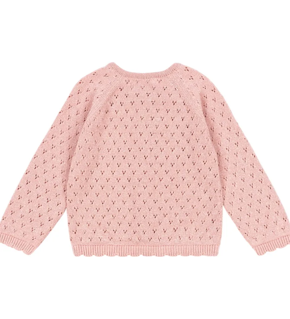 Børn Konges Sløjd Cardigan - Strik - Mellow Rose m. Hulmønster