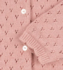 Børn Konges Sløjd Cardigan - Strik - Mellow Rose m. Hulmønster