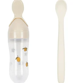 Spisesæt*Konges Sløjd Food Feeder m. Flaske/ske - Lemon