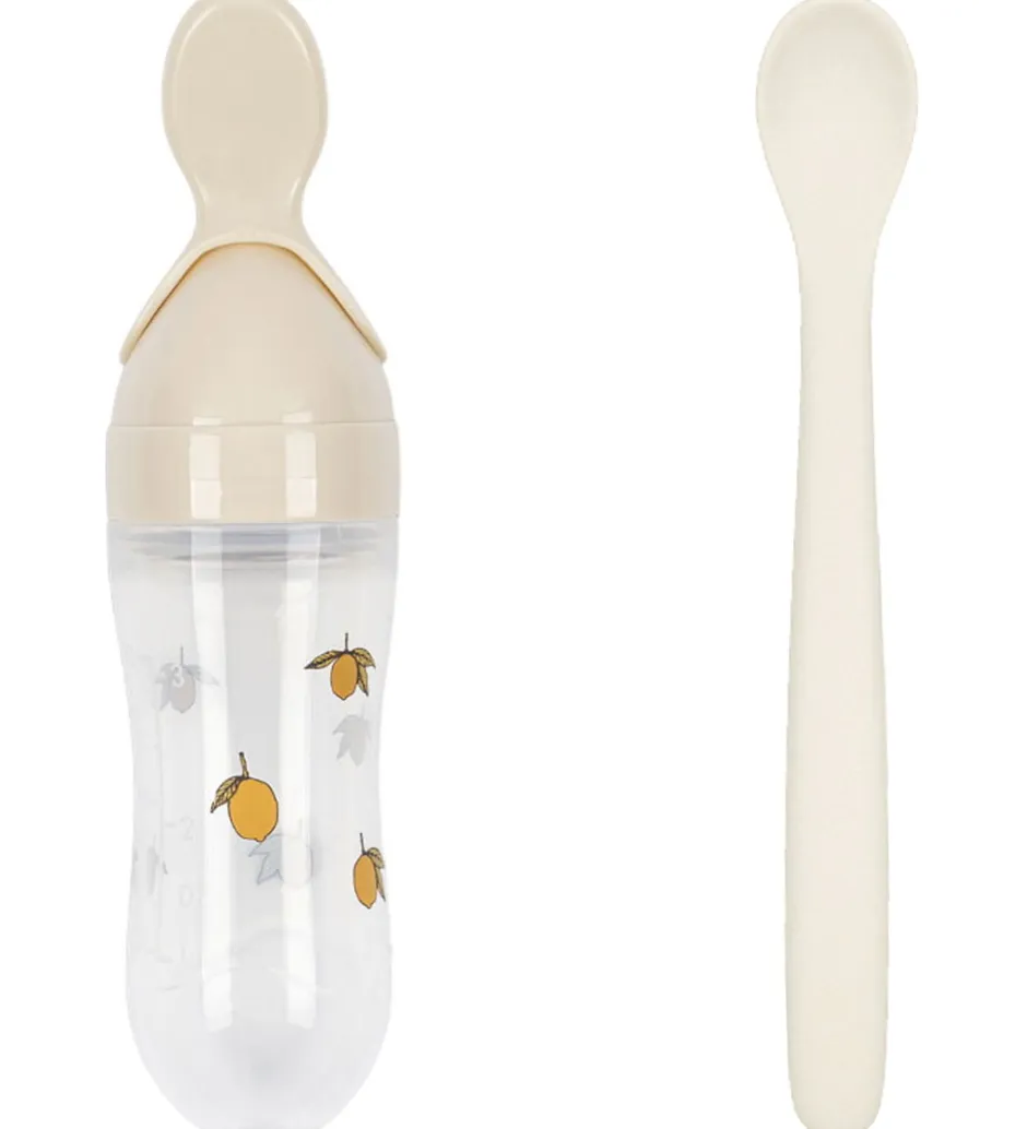 Spisesæt*Konges Sløjd Food Feeder m. Flaske/ske - Lemon