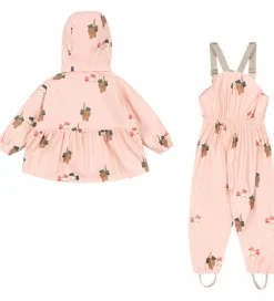 Regntøj*Konges Sløjd Regntøj m. Seler/Fleece - PU - Palme - Bow Kitty Pi