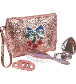 Toilettasker|Pleje- Og Toiletartikler*Konges Sløjd Toilettaske m. Tilbehør - Glitter Rose